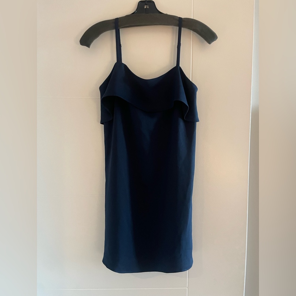 Alice + Olivia Square Neckline Mini Dress in Navy
